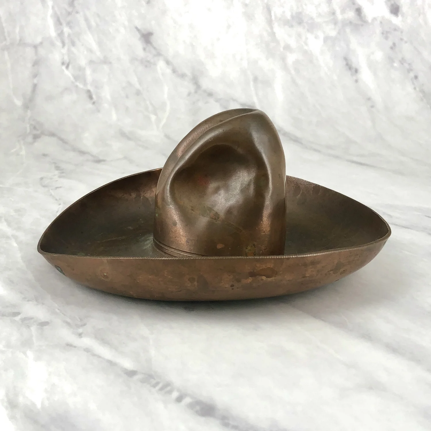 Fred Harvey TOM MIX Style Cowboy Hat Copper Ashtray Dresser Tray