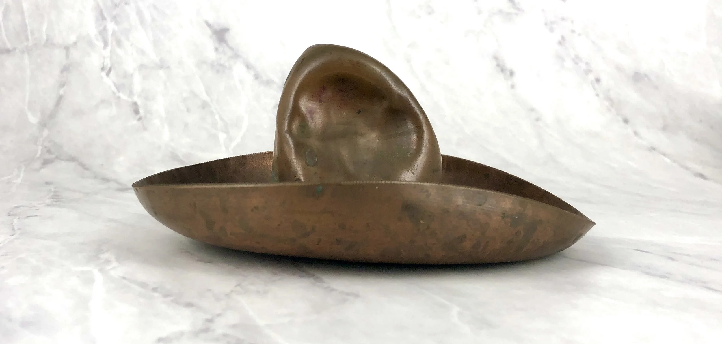Fred Harvey TOM MIX Style Cowboy Hat Copper Ashtray ~ Dresser Tray