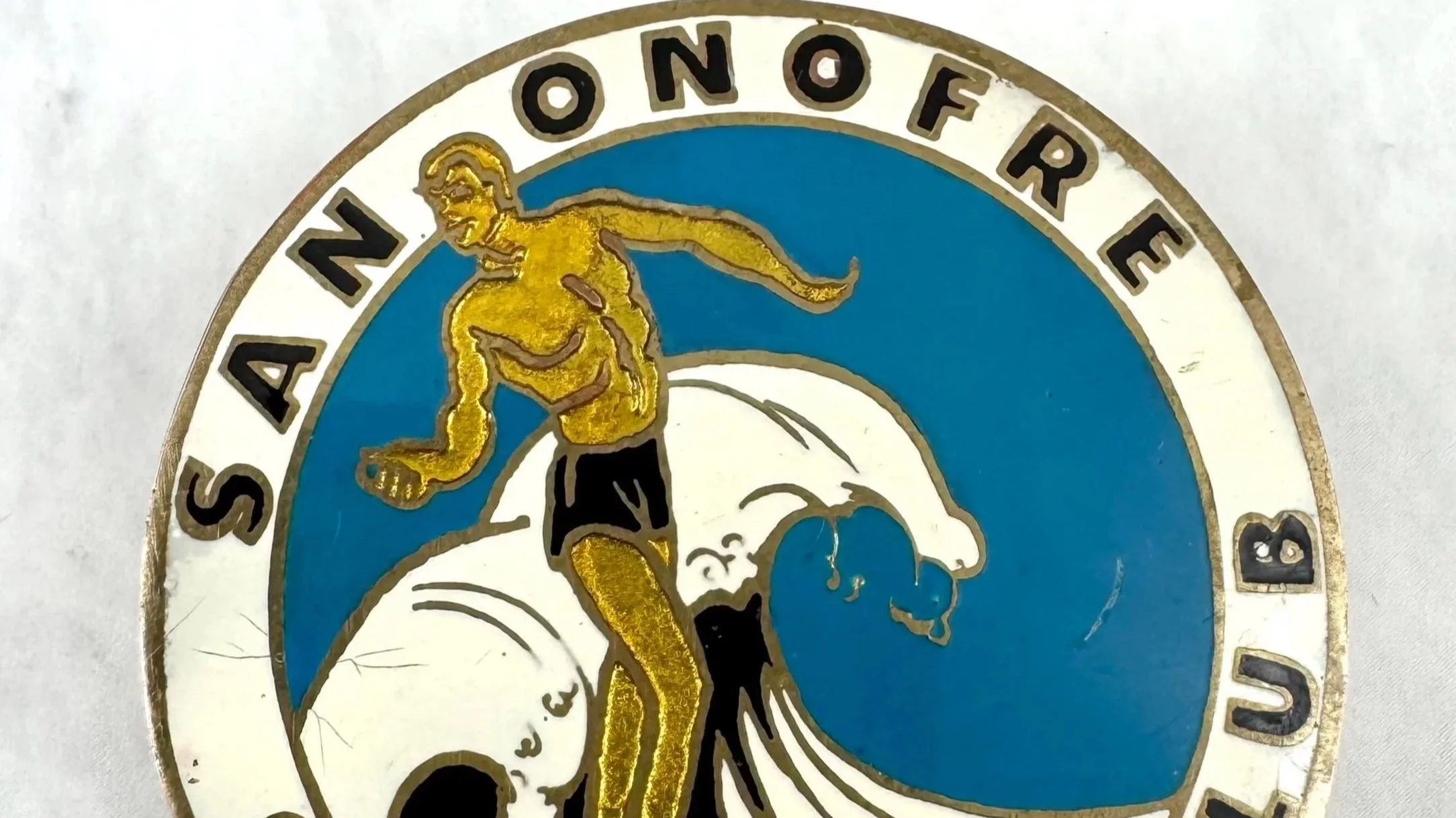 Vintage Enameled San Onofre Surfing Club Buckle