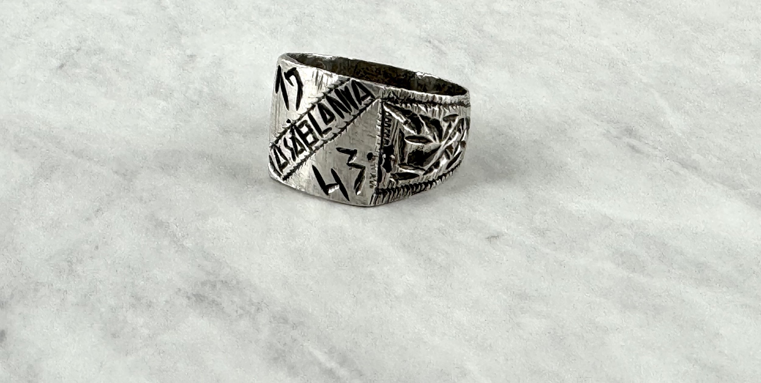 Vintage WW2 Souvenir 1943 CASABLANCA Silver Ring