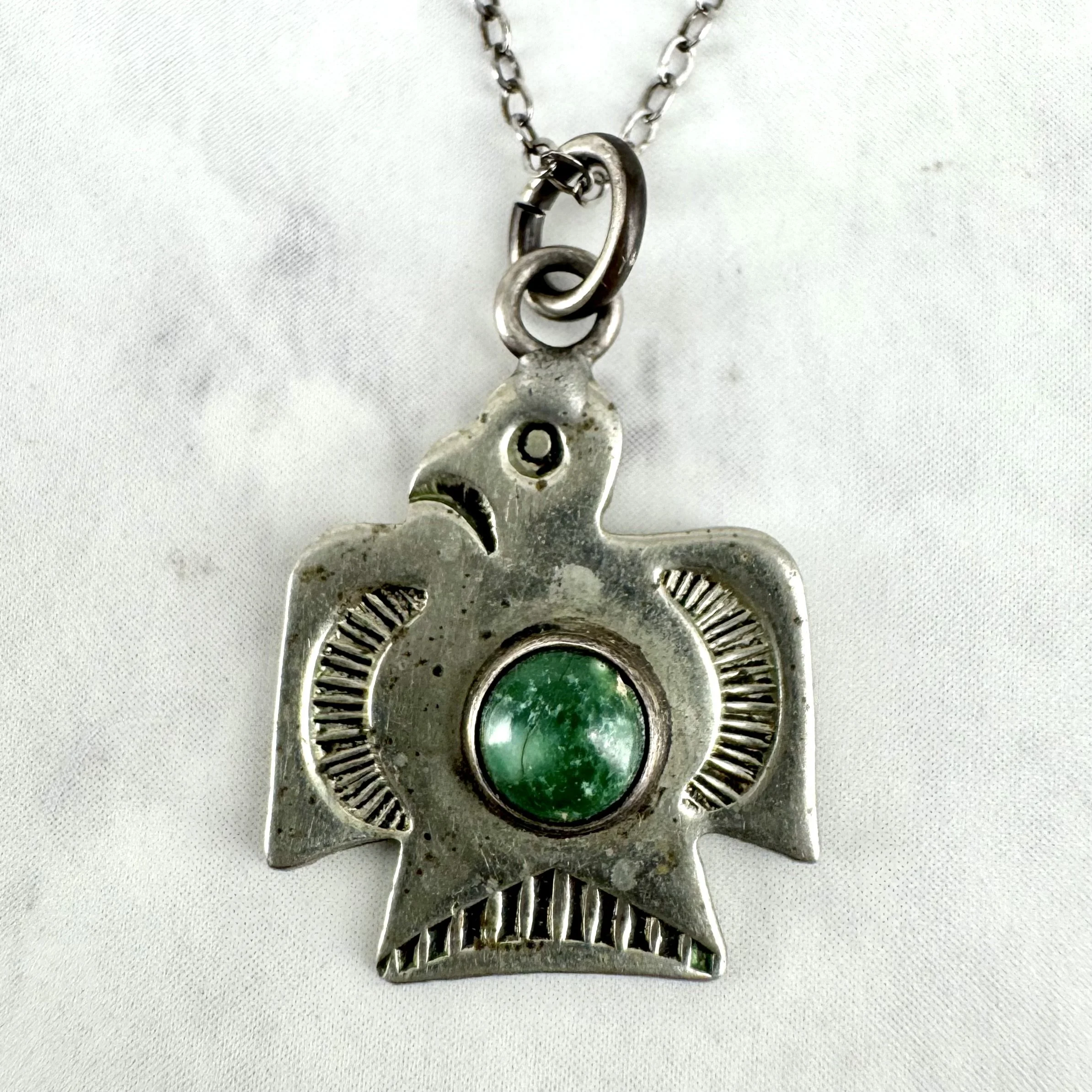 Vintage Small Turquoise Thunderbird Necklace