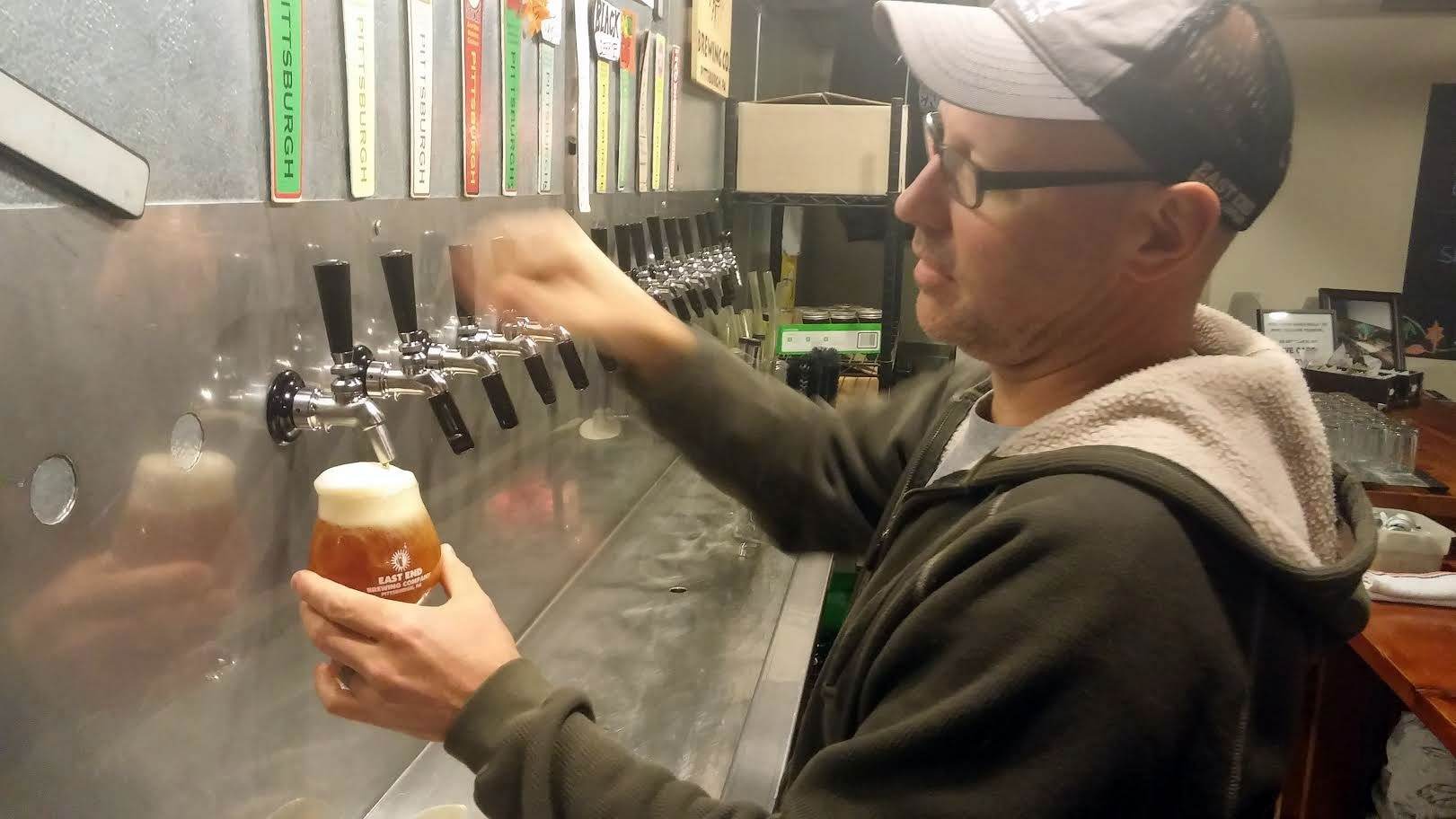 First pints poured! (Big Hop, of course.)