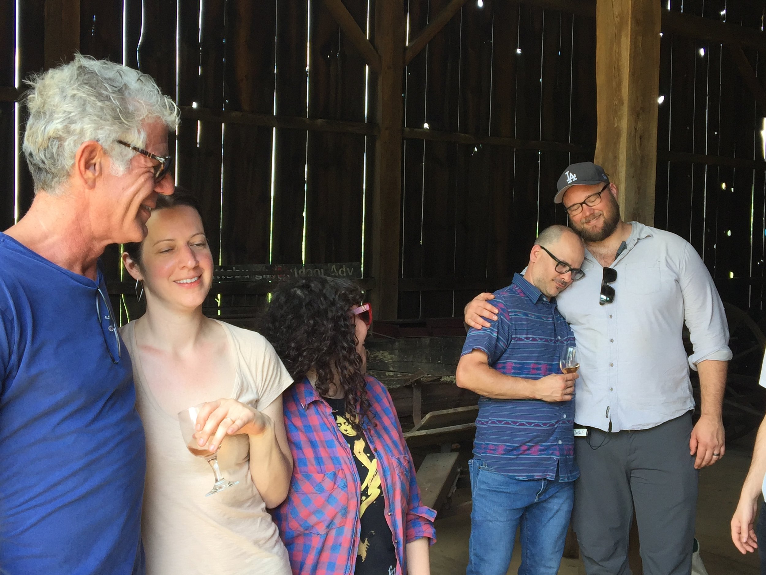 Post meal hug-out with the production manager.