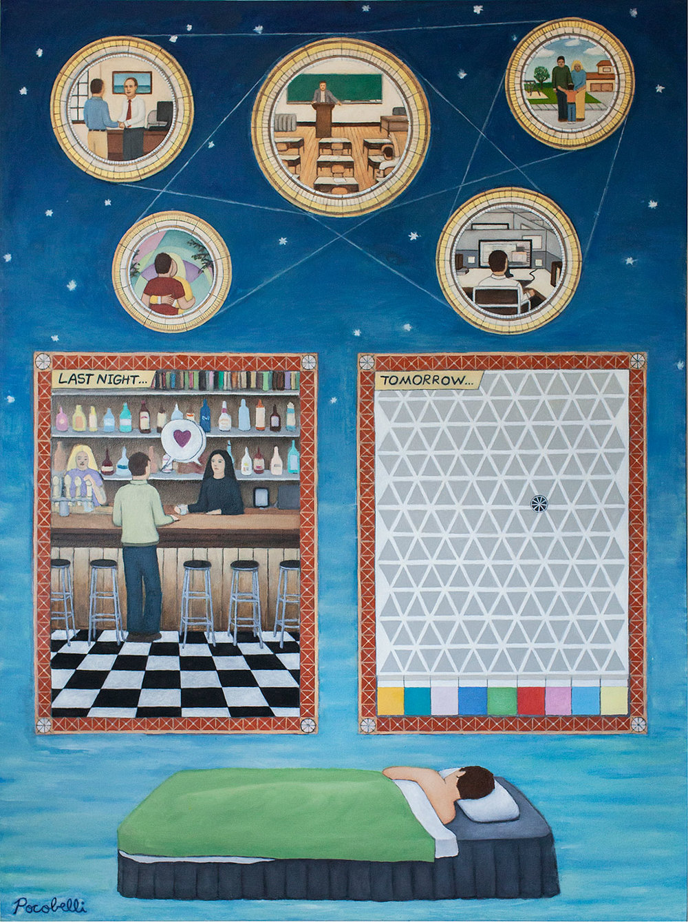 'The Threads of Fate', 36 in x 48 in, oil on canvas.