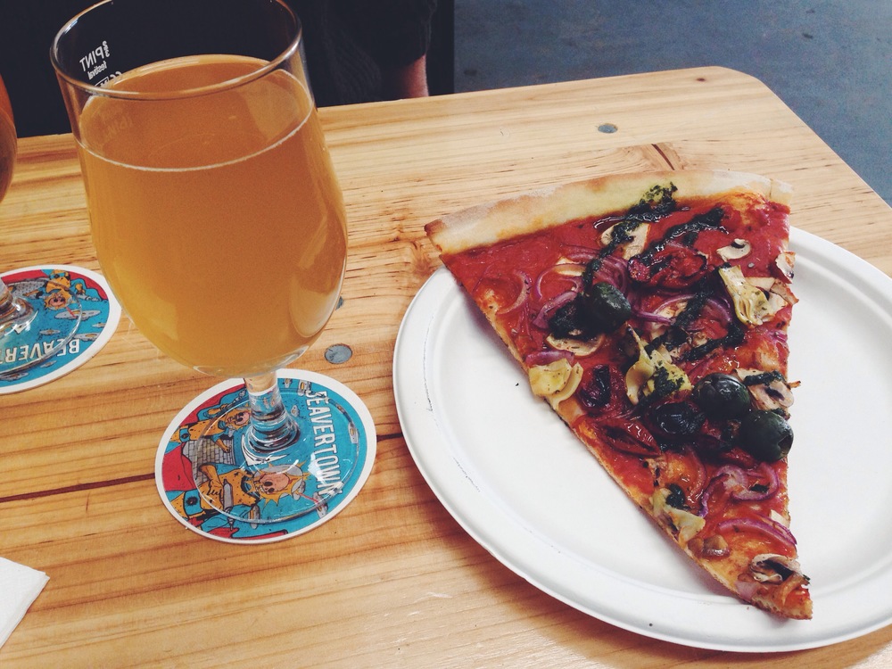 A vegan slice from Voodoo Ray's at Beavertown