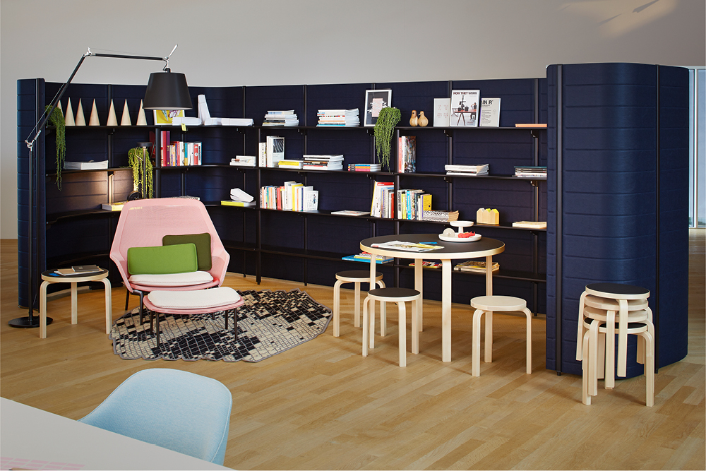 a 'Workbay' as library with Do You Read Me!? bookshop — Photographer: Lorenz Cugini © Vitra