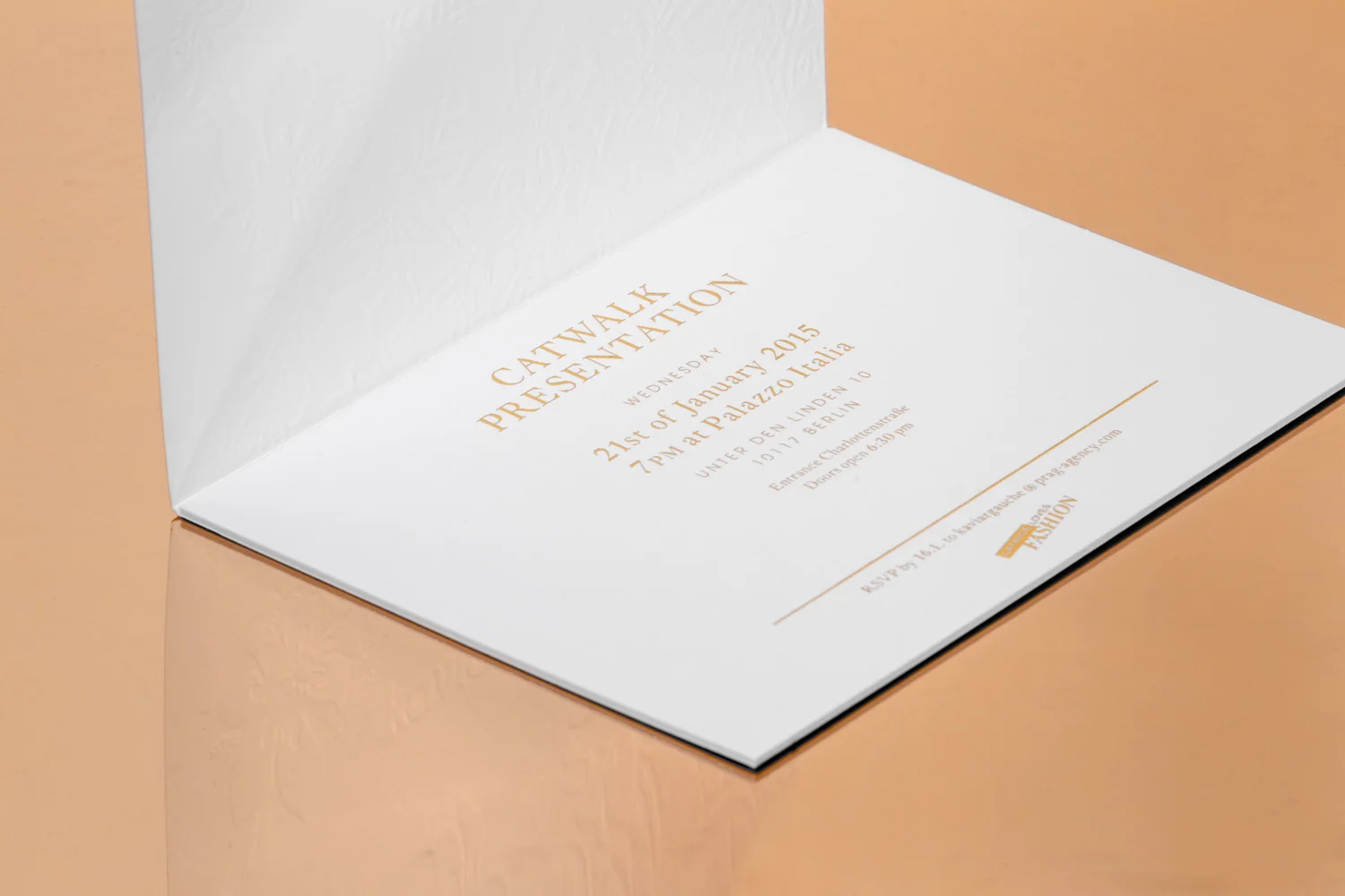 Fashion Week invitations and packaging for Kaviar Gauche