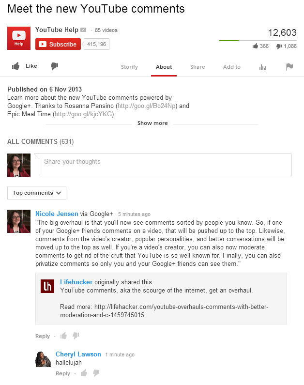 new YouTube comments - comment.png