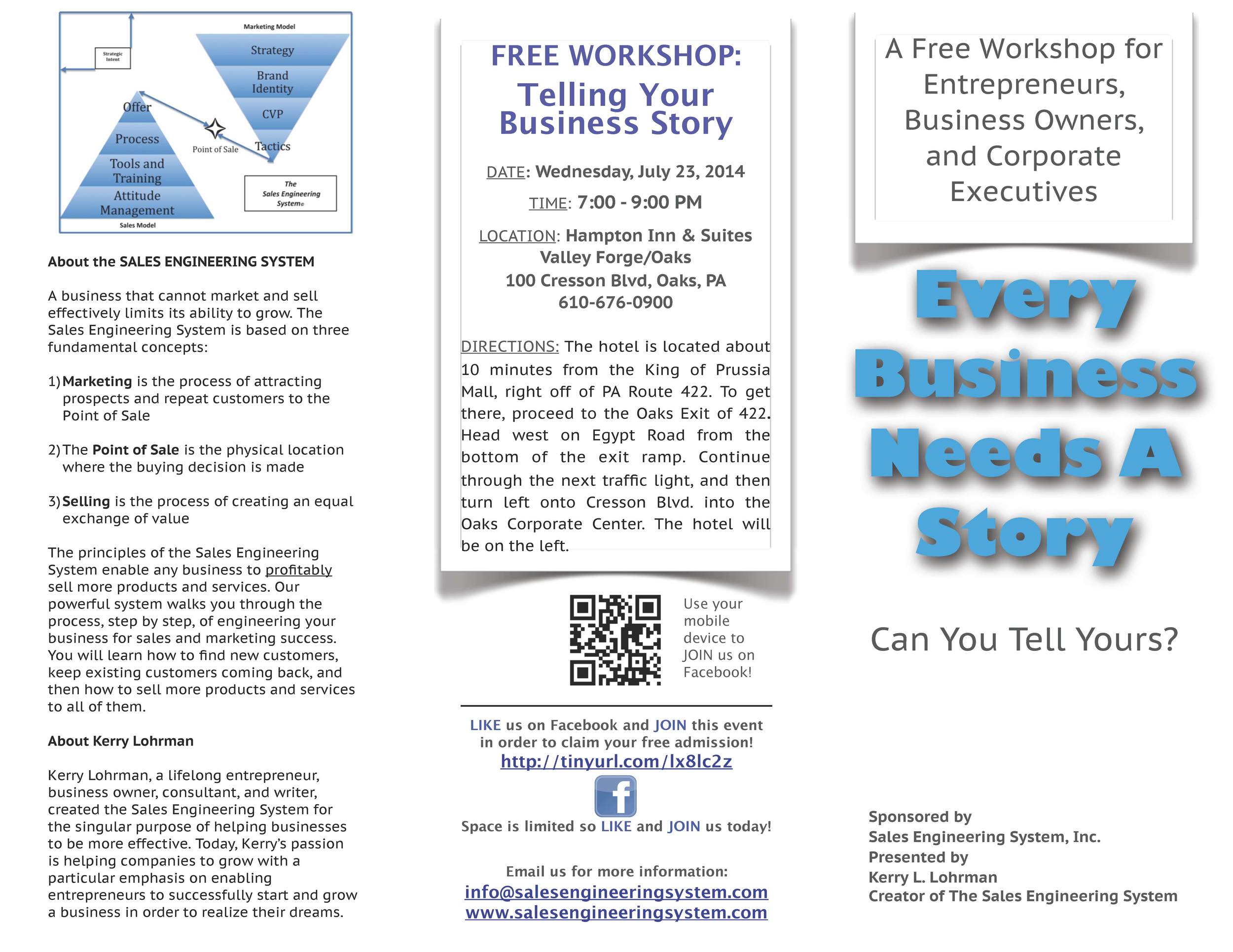 TELLING YOUR BUSINESS STORY BROCHURE OUTSIDE