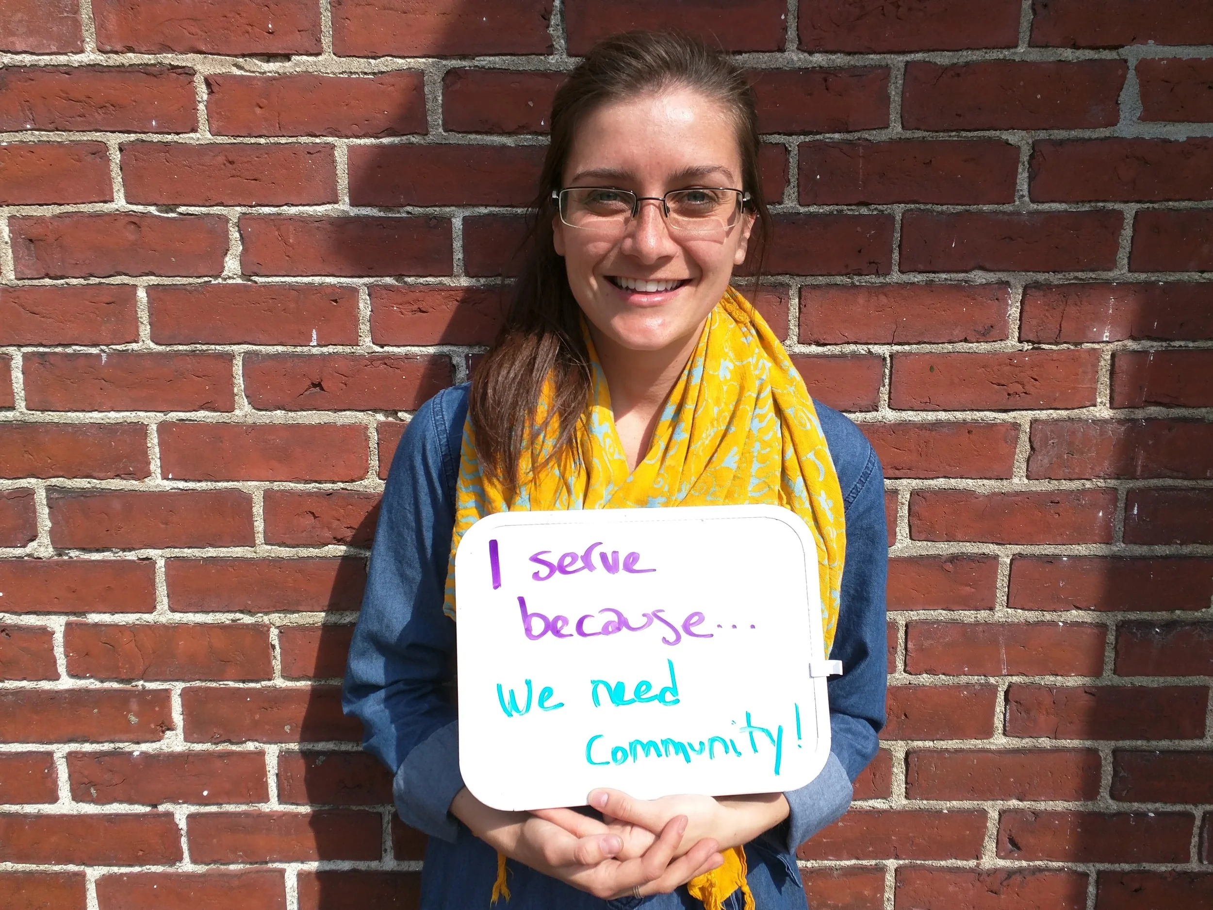 "I serve because we need community!" - Libby Gatti, Micah Fellow at MANNA & Cambridge Intentional Community