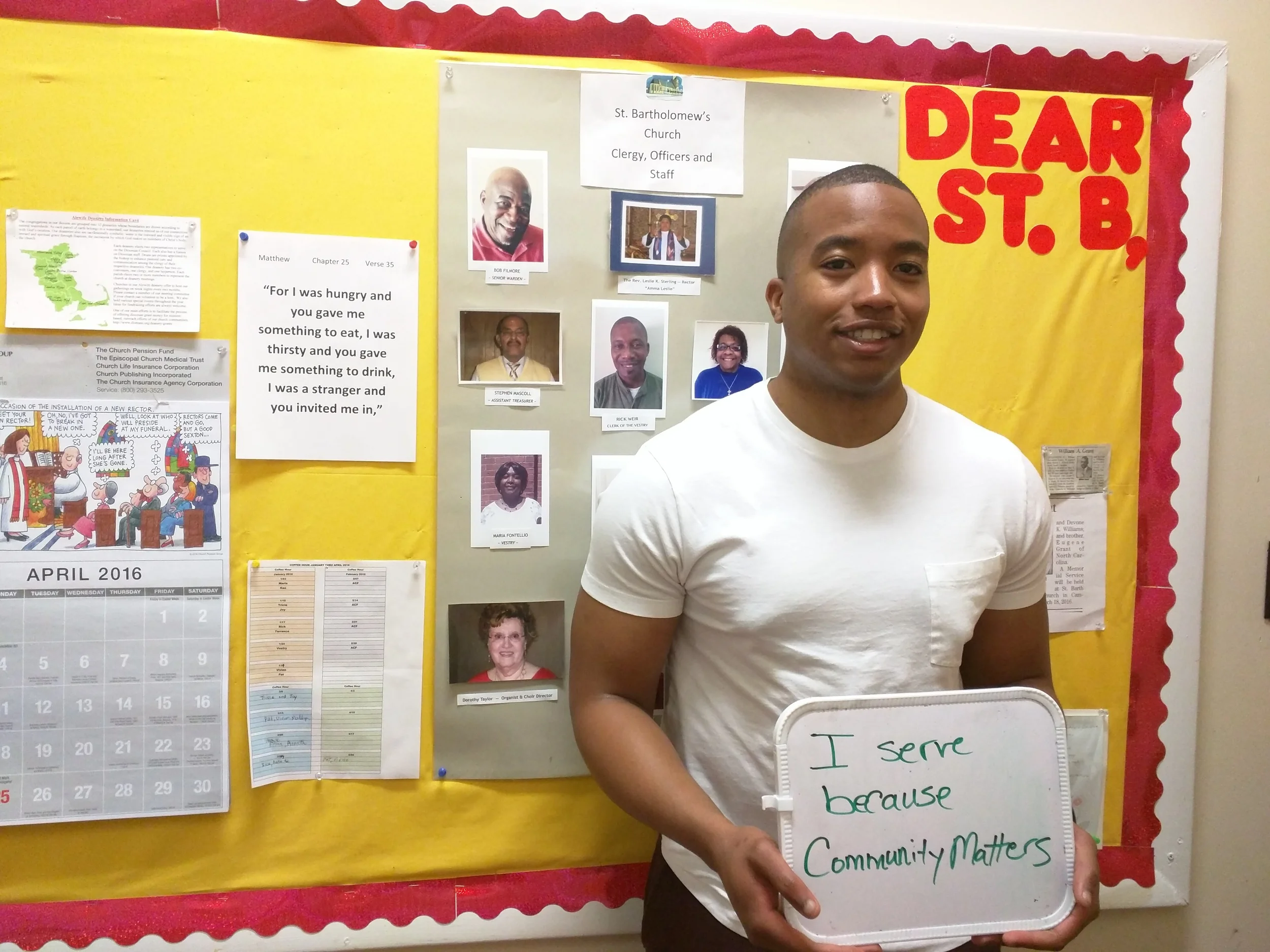 "I serve because community matters" - Wayne Jones, Micah Fellow at St. Bartholomew's Episcopal Church, Cambridge & Cambridge Intentional Community