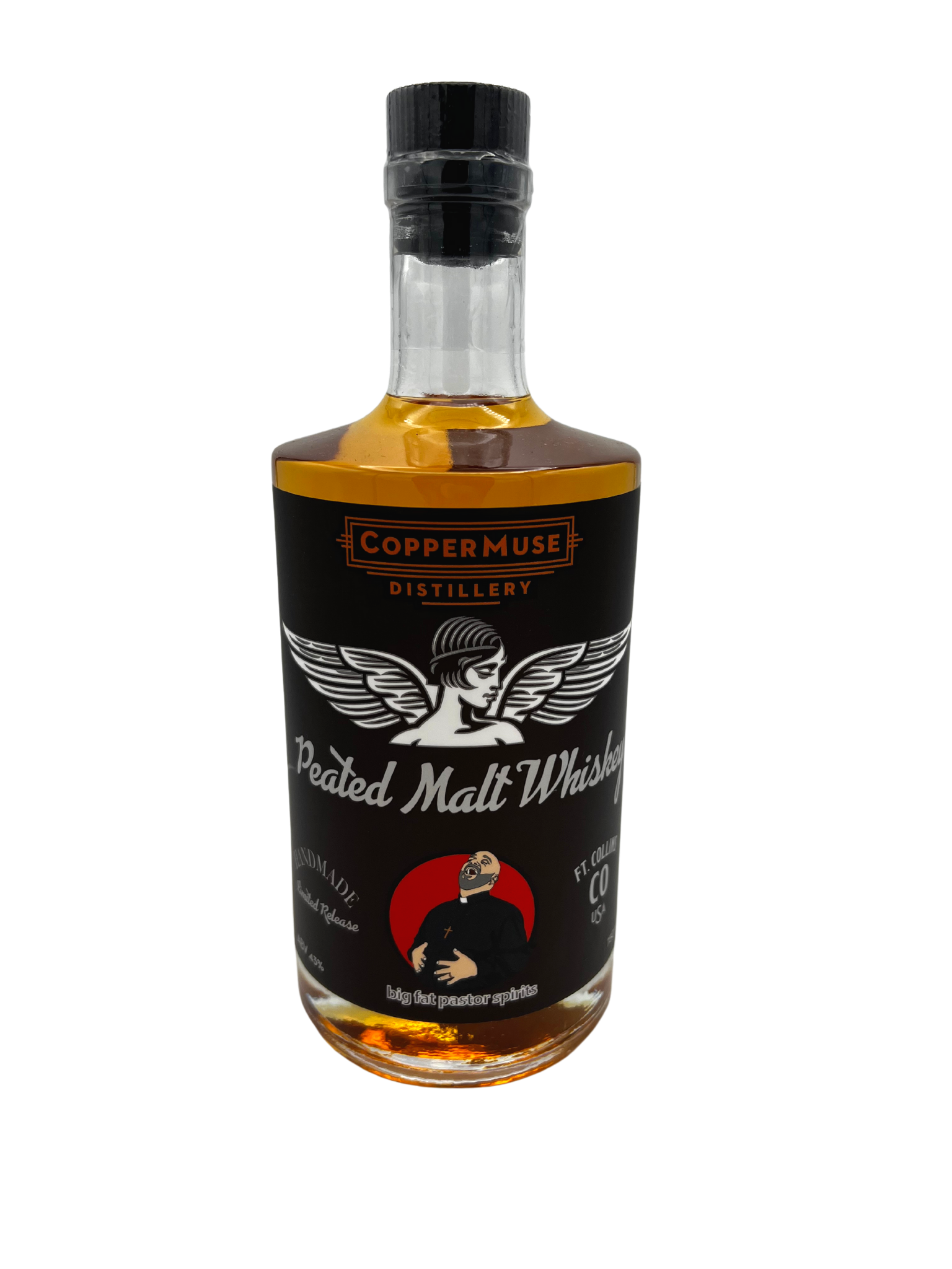  Our Peated Malt Whiskey bottle. 