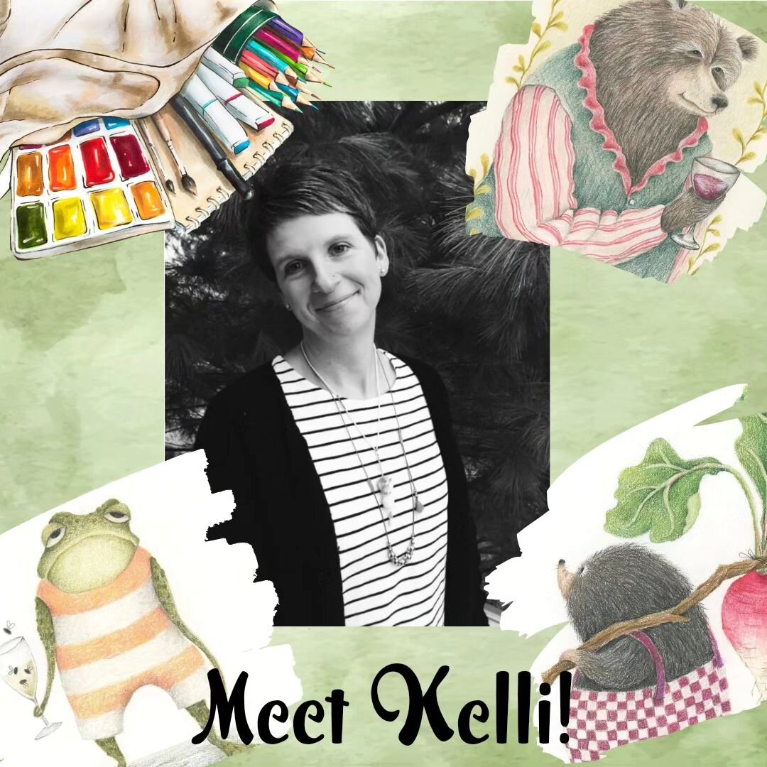 🐸Kelli is our First Friday featured artist!🐻

She creates illustrations that look like they jumped out of a children's book!

Stop by at 6pm to meet the artist 🎨