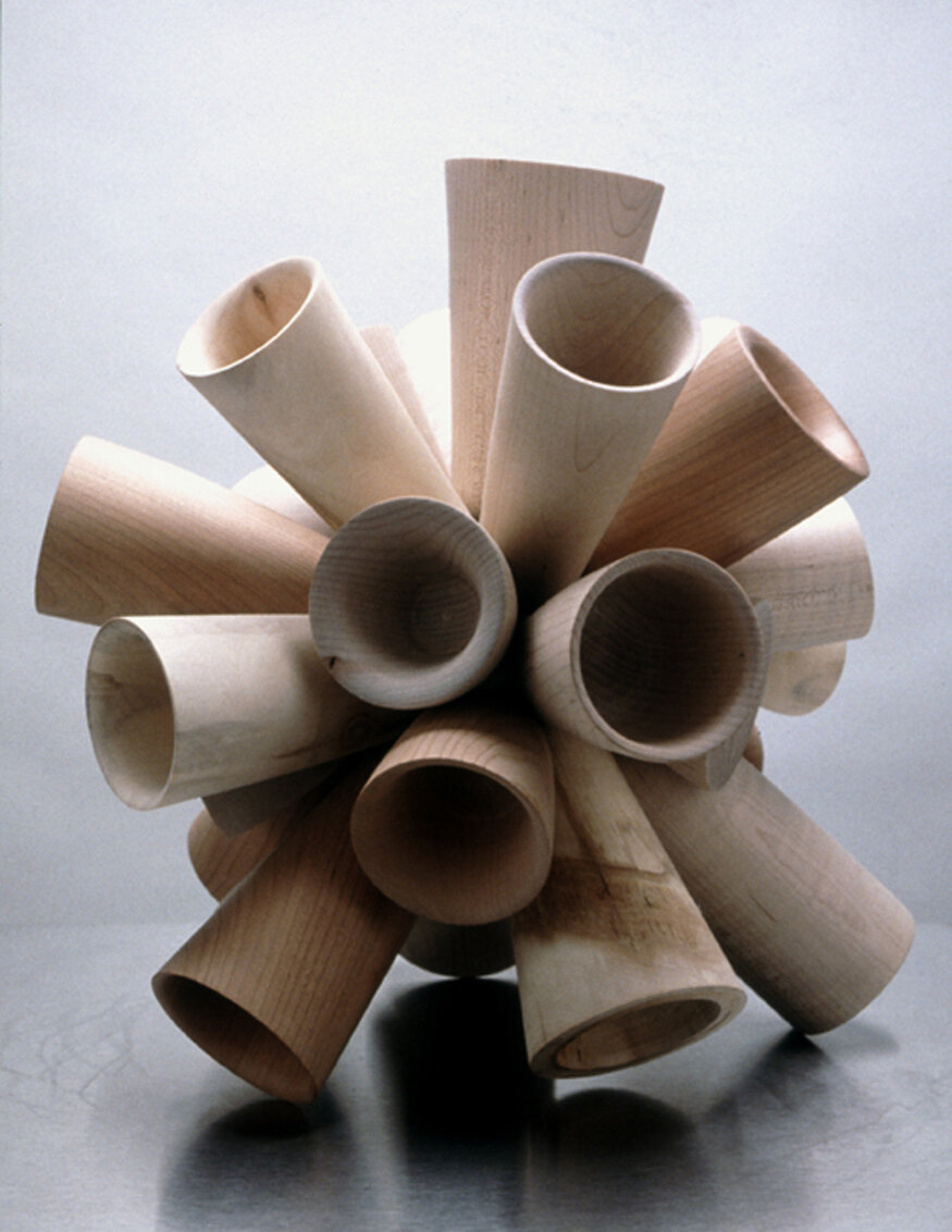 Centered, 2004, Aspen, Maple and Pine, 12 x 12 x 12 inches