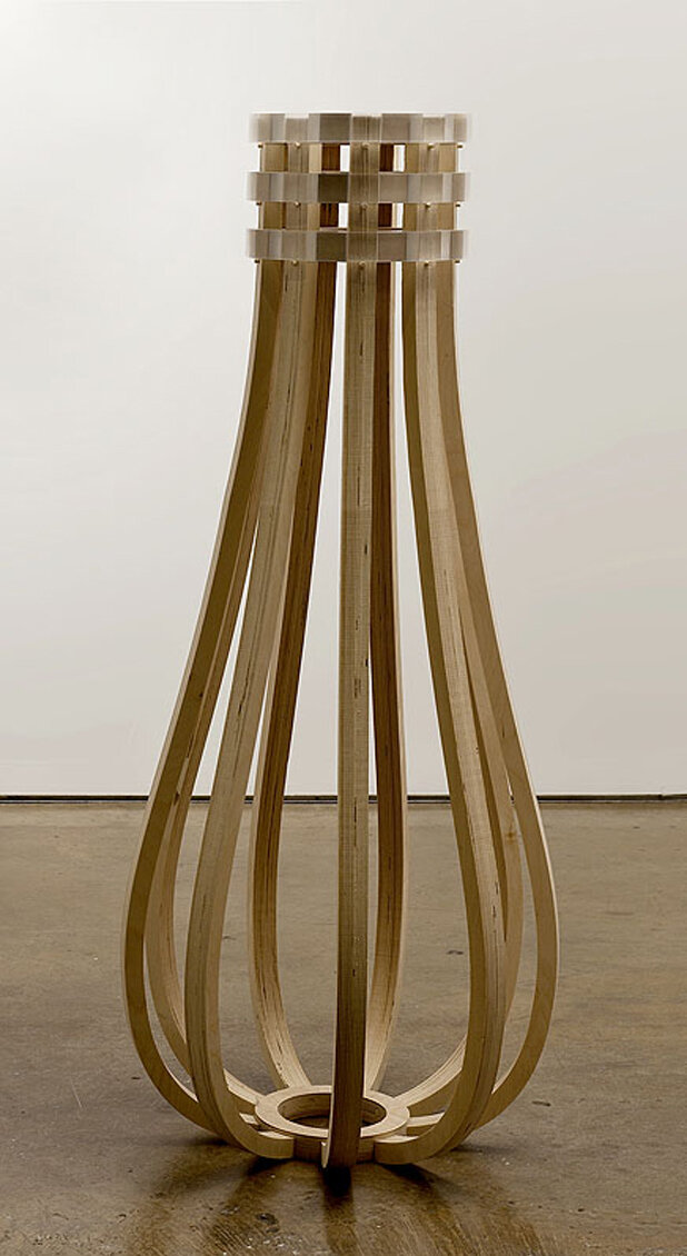 Three Cups of Tea, 2010, Baltic Birch and Acrylic, 54 x 24 x 24 inches