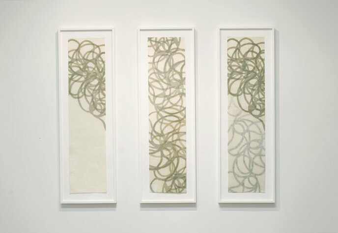  Shift Series, 2008, Shift I, Shift II and Shift III, 2008, Aquatint etching on Mulberry paper,  Edition of 5, 59 x 14 inches 