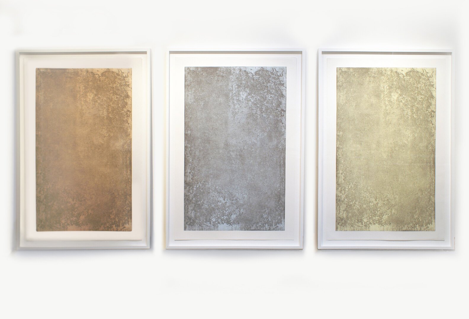  Sunlight Series, 2012, Sundown, Rising Sun, Daybreak, Color relief and soft ground etching on BFK paper, Edition of 3, 58 x 38 inches 