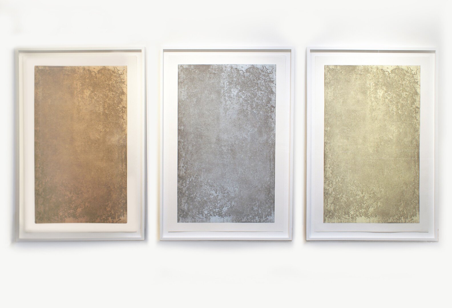 Sunlight Series, 2012, Sundown, Rising Sun, Daybreak, Color relief and soft ground etching on BFK paper, Edition of 3, 58 x 38 inches