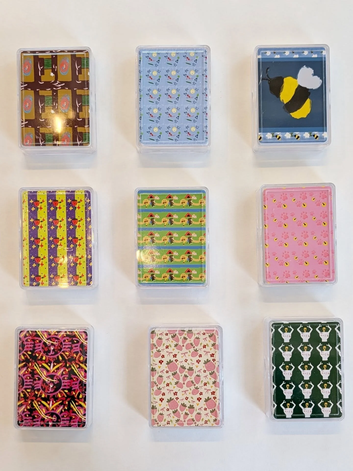 Students in Digital Art created their own playing cards! 🃏 

After designing primary and secondary subjects, then turning those images into repeated patterns and layers in Procreate--we printed their design on their own deck of cards! &spades;️

Nex