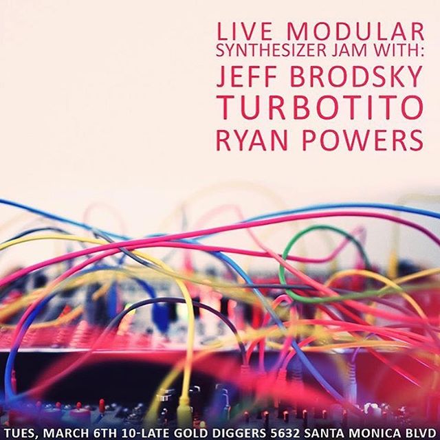Come hang out at @golddiggersla tonight and hear some far out music with myself, the homie @turbotito, and Ryan Powers.