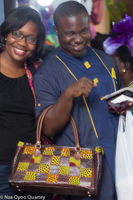Kabutey with a bag by MSimps posing with Freda Adu