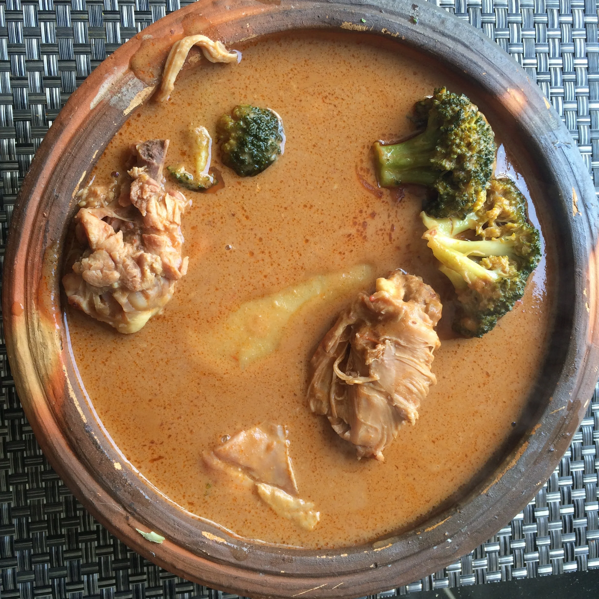Groundnut soup in an Asanka.