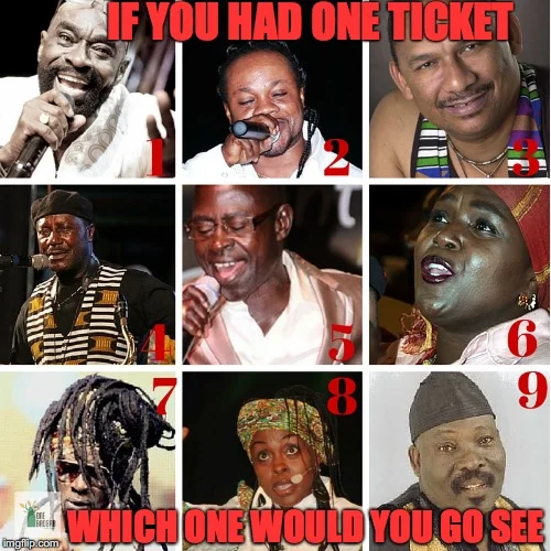 With 1 Concert Ticket, Which of These Ghanaian Highlife Musicians Would You Go See?