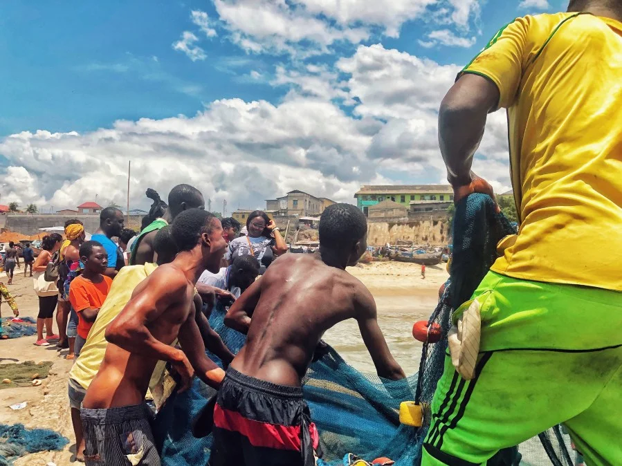 Fishermen at Jamestown. Copyright @oyooquartey
