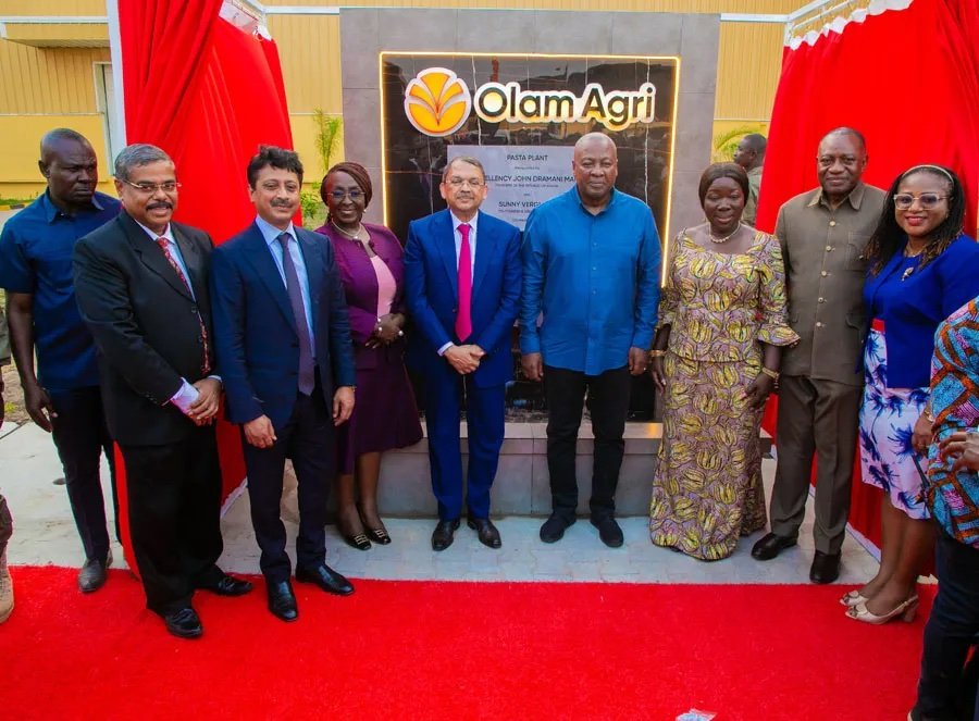 President John Dramani Mahama Presides Over The Commissioning of Ghana’s First Pasta Factory by Olam Agri: A New Era for Local Food Processing.