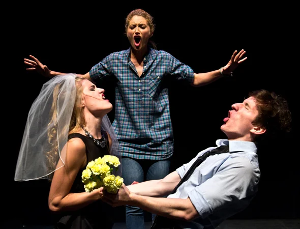 Chloe Williamson, Kristine Reese, and James Penca perform "That's How It Happened" from Save The Date. Photo by David Gordon.