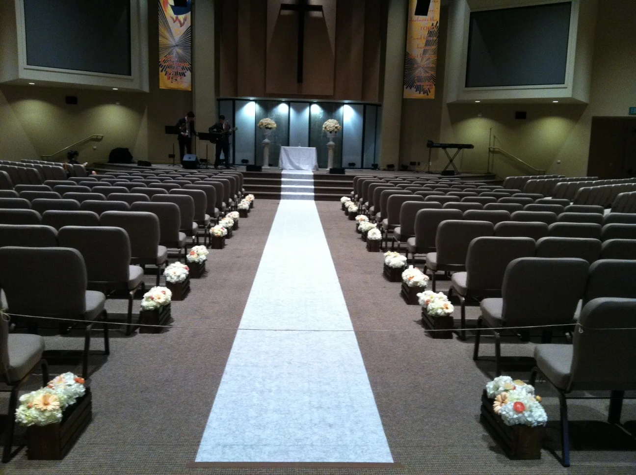 Wedding Day is finally here! Flowers sure brighten up a room.