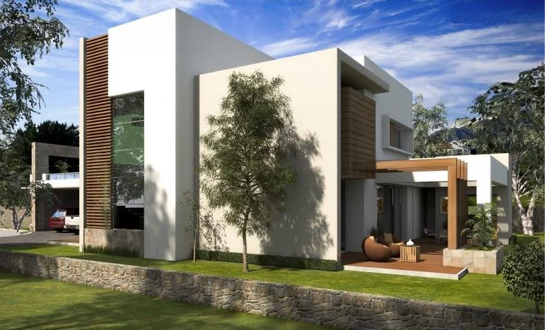 Cal Modern Luxury Home Entrance & Garage View.jpg