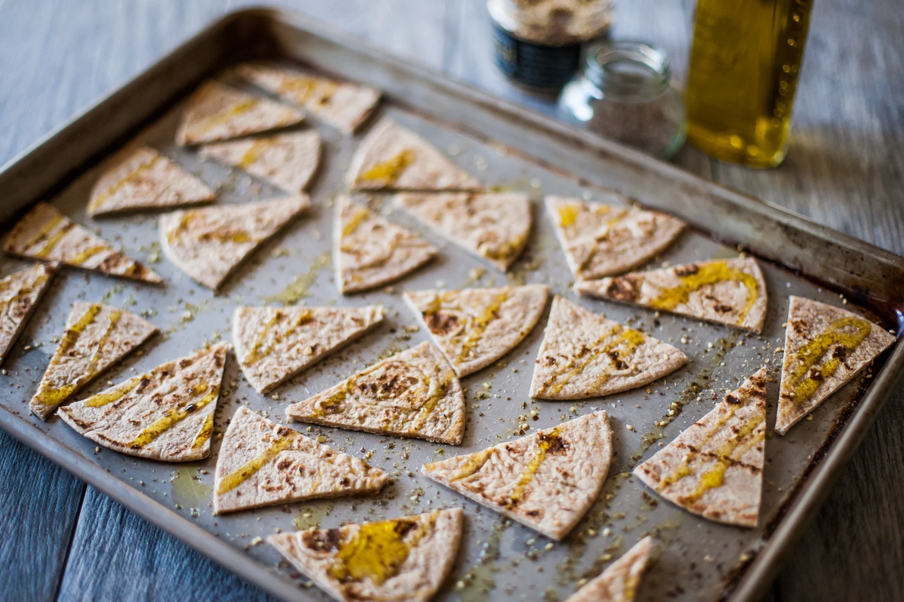 toasted flatbread with dukkah and smoked salt
