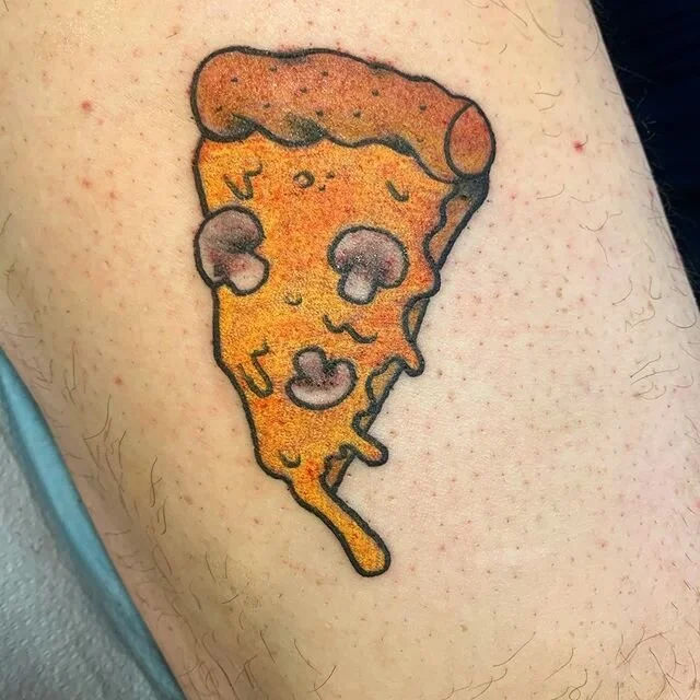 Fun cheesy walk-in done tonight @darkhearttattoo  #tattoo #tattoos #pizza #pizzatattoo #colortattoo
