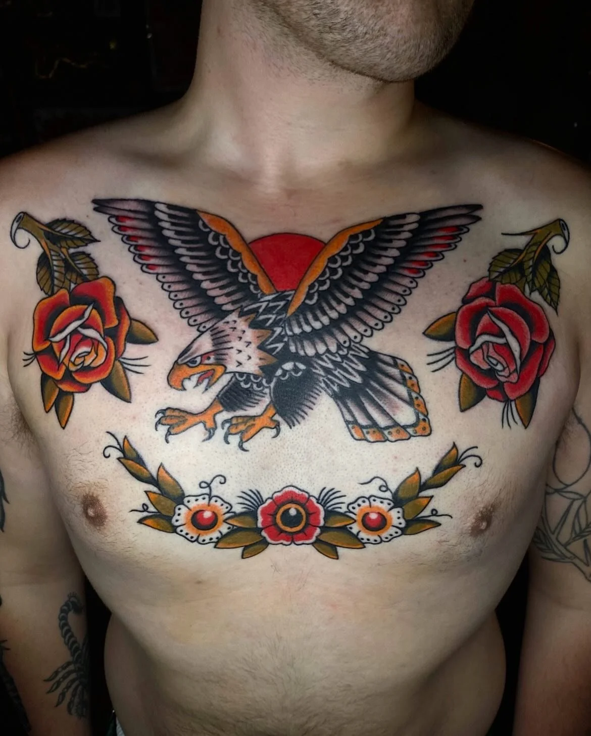 I painted this concept in April and a month ago Will said he wanted to make it happen. Two sessions: lines in one, shading + color in the other—just under 8 hours total and he sat like a fuckin champ.