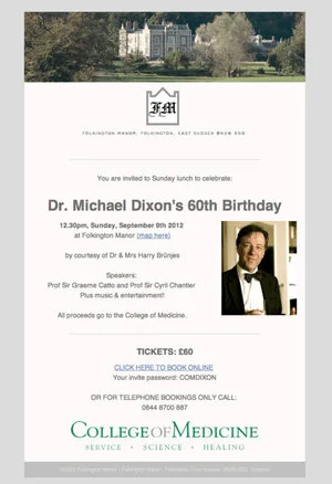 Dr Michael DIxon's 60th Birthday