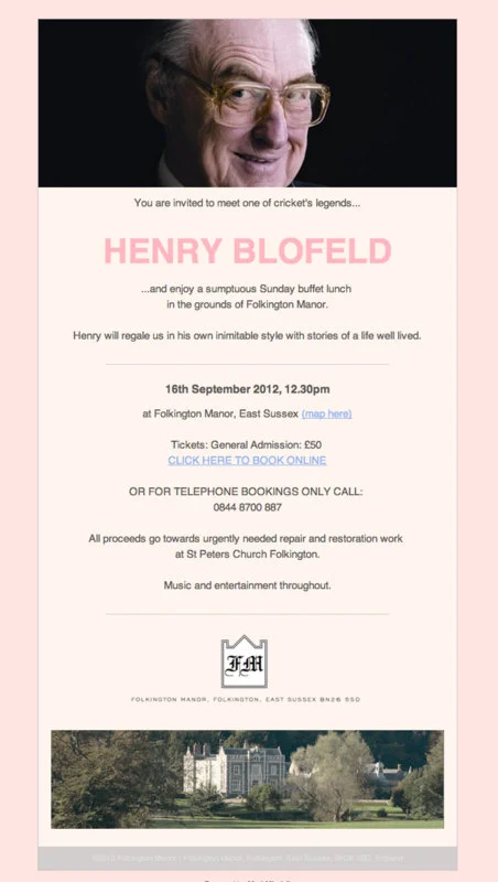 Fundraising lunch with Henry Blofeld