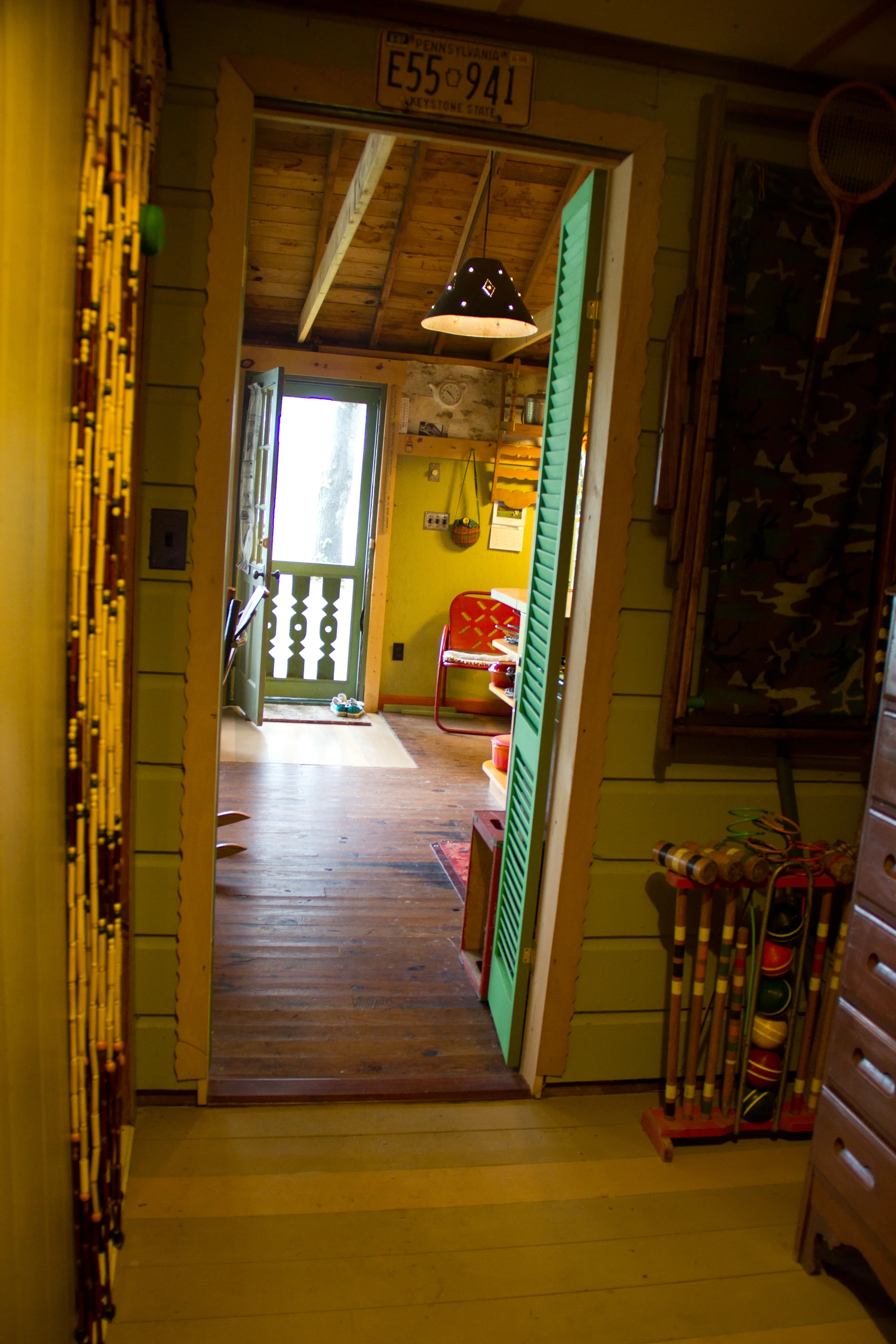 The hallway looking into the main room (by me, with some major distortion going on here!)