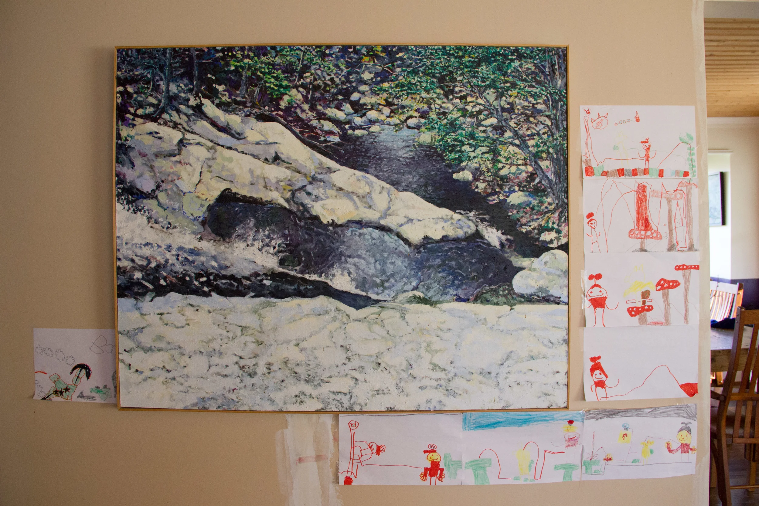 Painting by Ed Lyle (accompanying artwork by Dante, Deb and Ed's grandson)