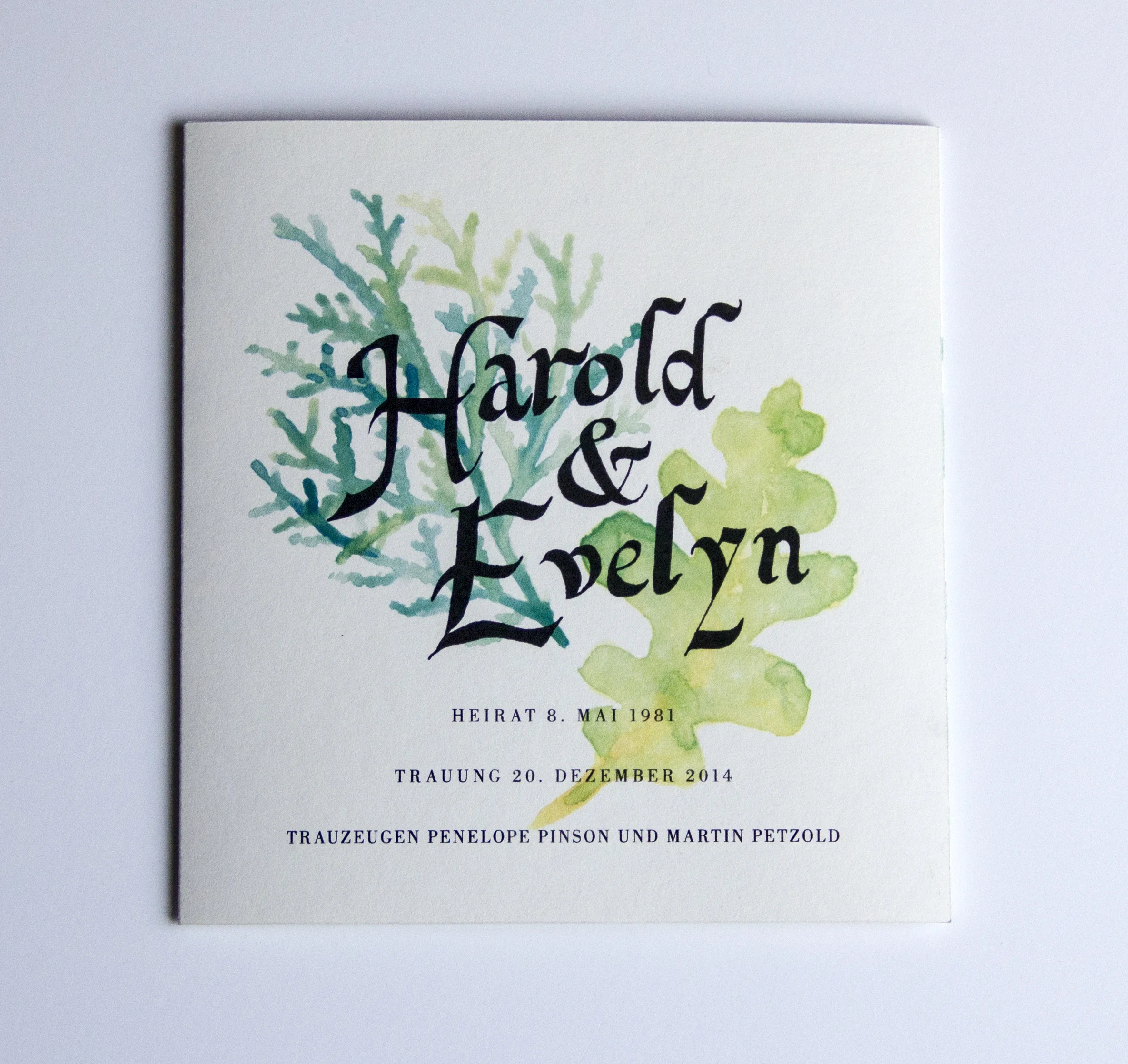 In 1981, Harold and Evelyn were married at city hall. After 33 years they wanted to celebrate their successful partnership with a vow ceremony at their church. Together we designed a program to serve as a memento for each guest in attendance.