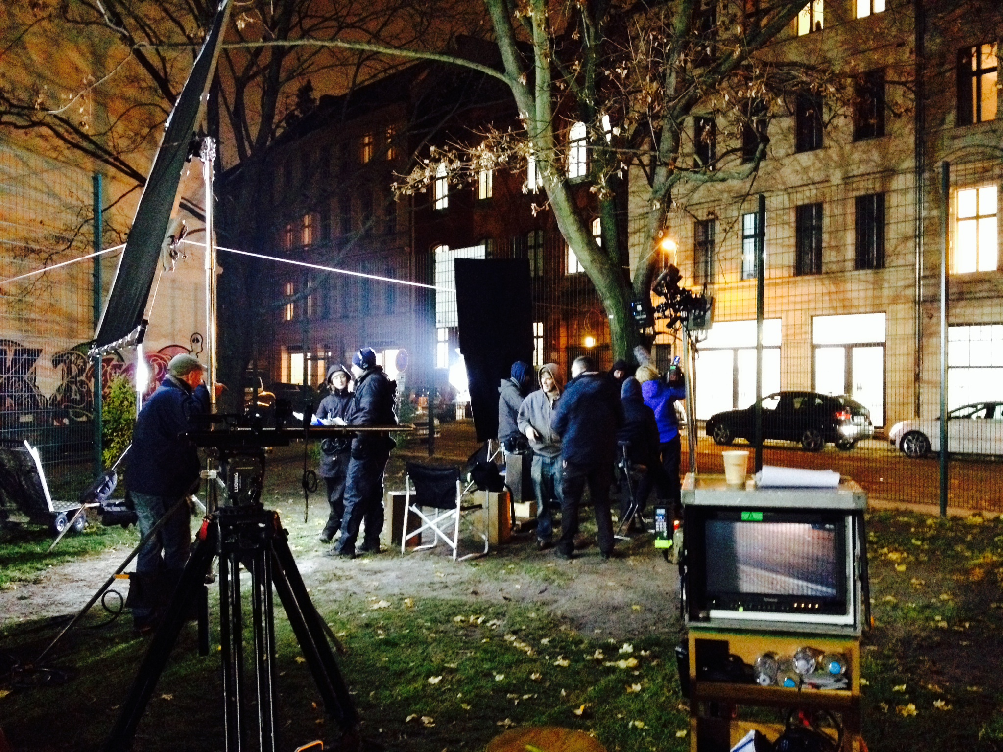 On set in Berlin