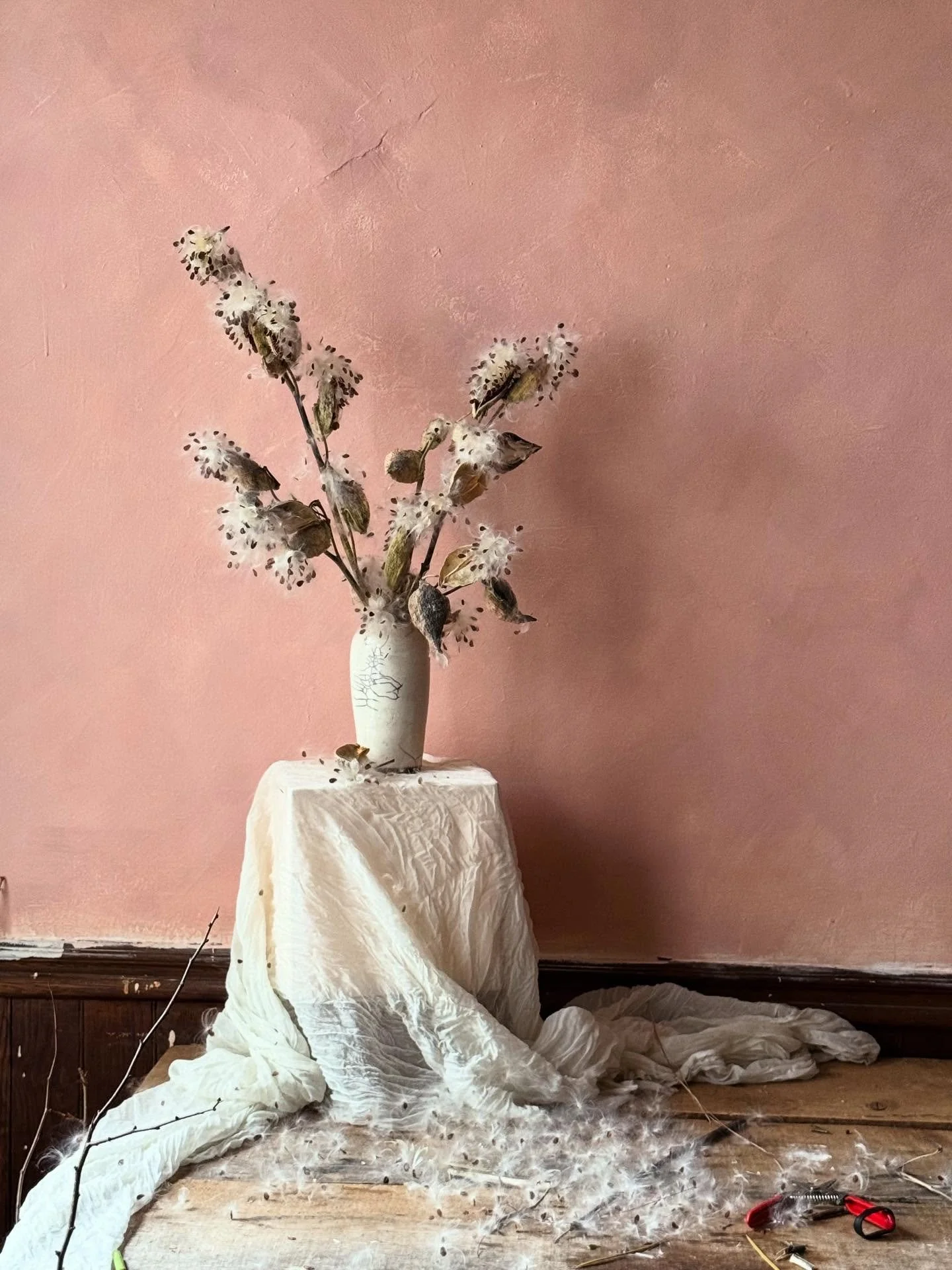 Making one arrangement a day is how I get through the winter months&hellip; It keeps my fingers nimble and working with a limited palette challenges my maximalist leanings. I scrounge around and see what I can find to work with. This practice pushes 