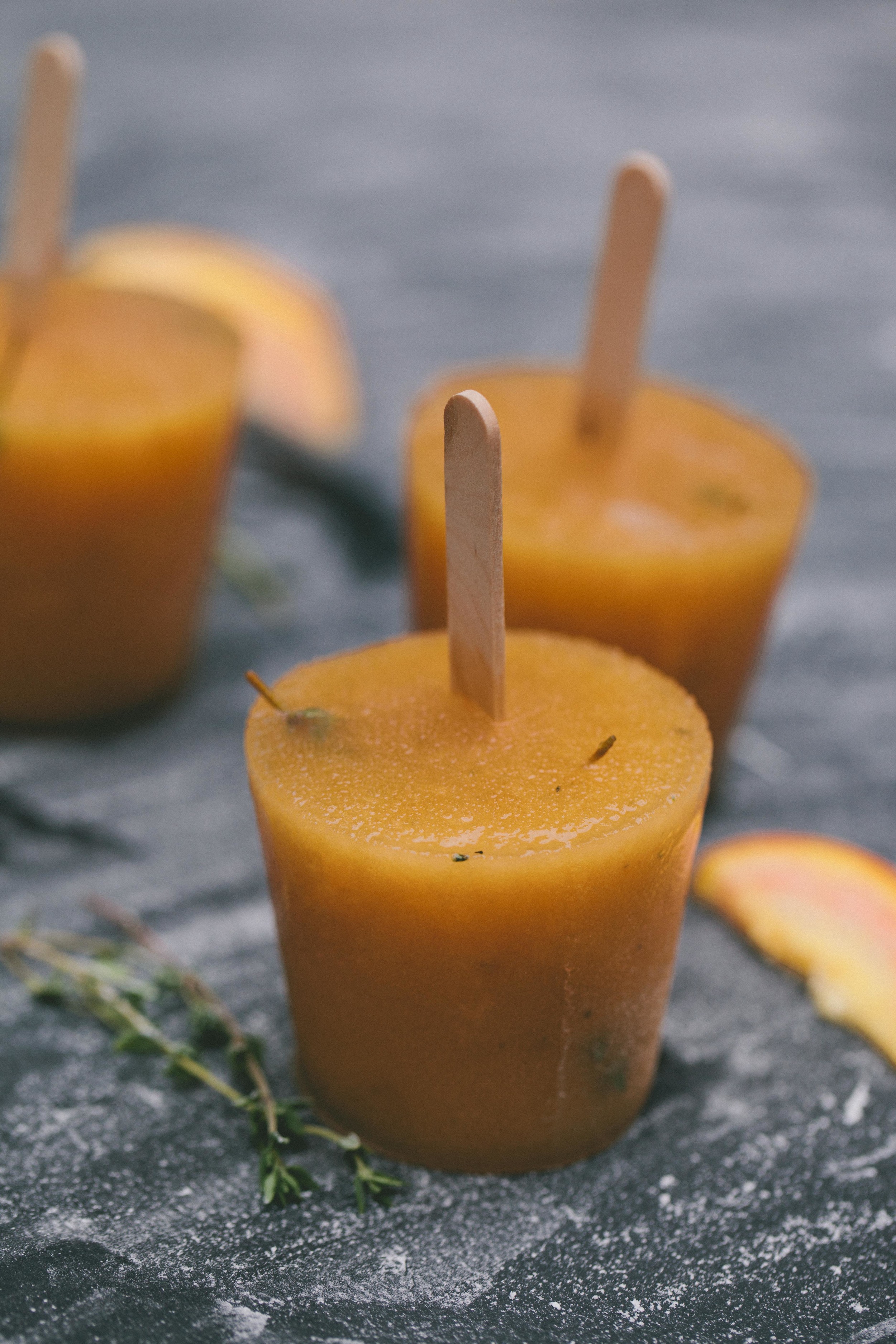 Peach Thyme Popsicles