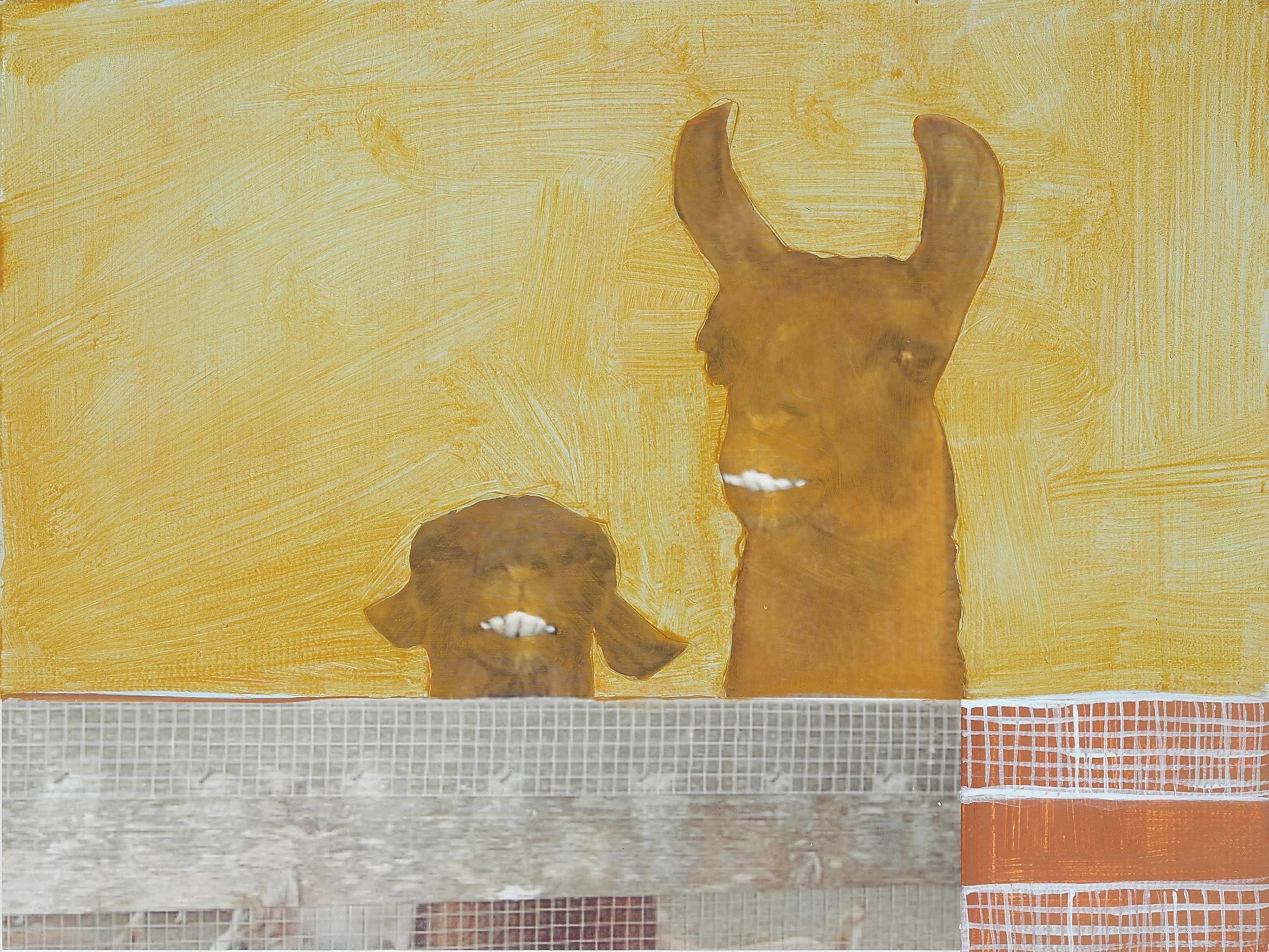 Fred And A Friend. 2008. Mixed Media on Canvas. 6" x 8"