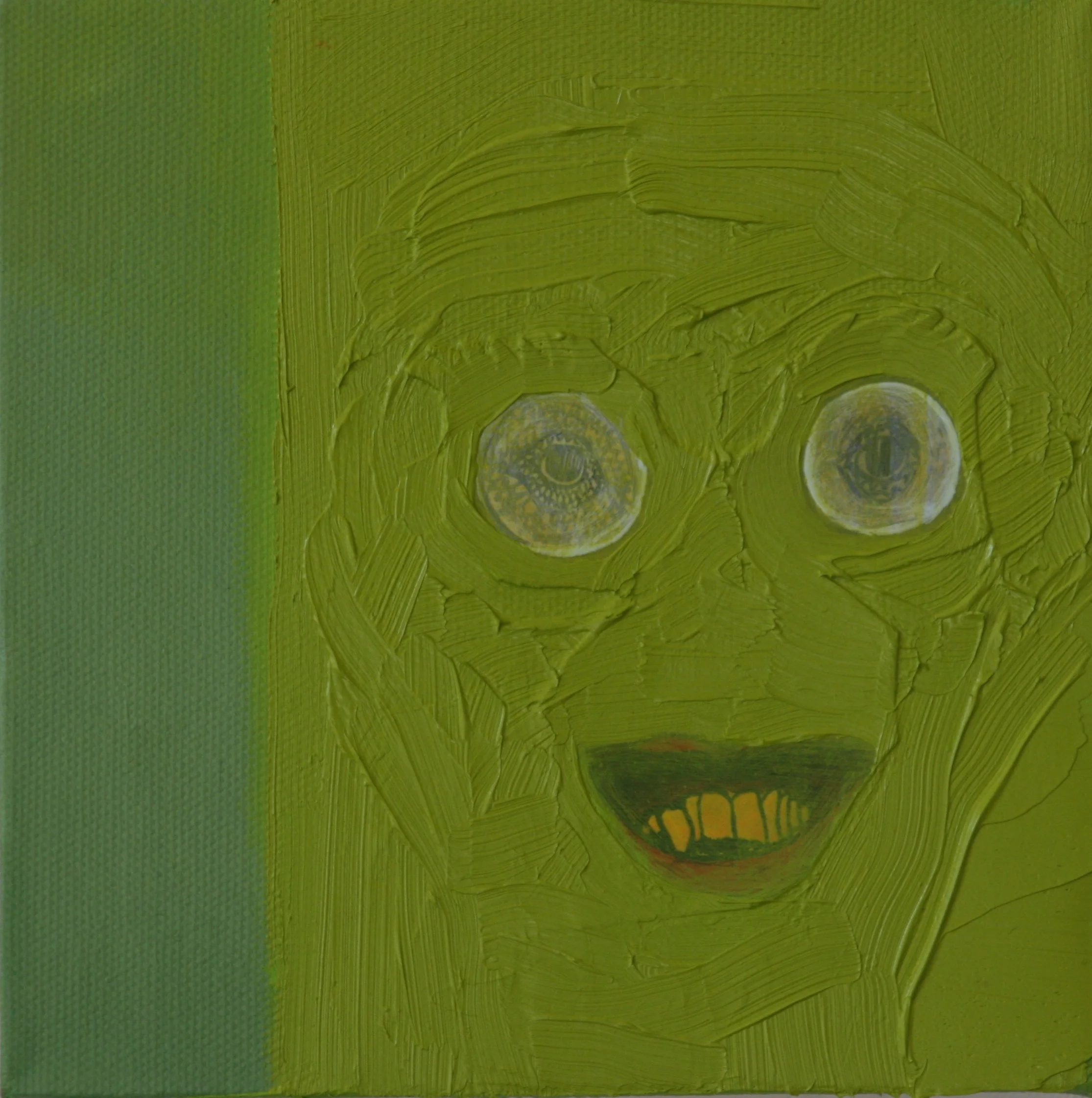 New Glasses. 2008. Mixed Media on Canvas. 6" x6"