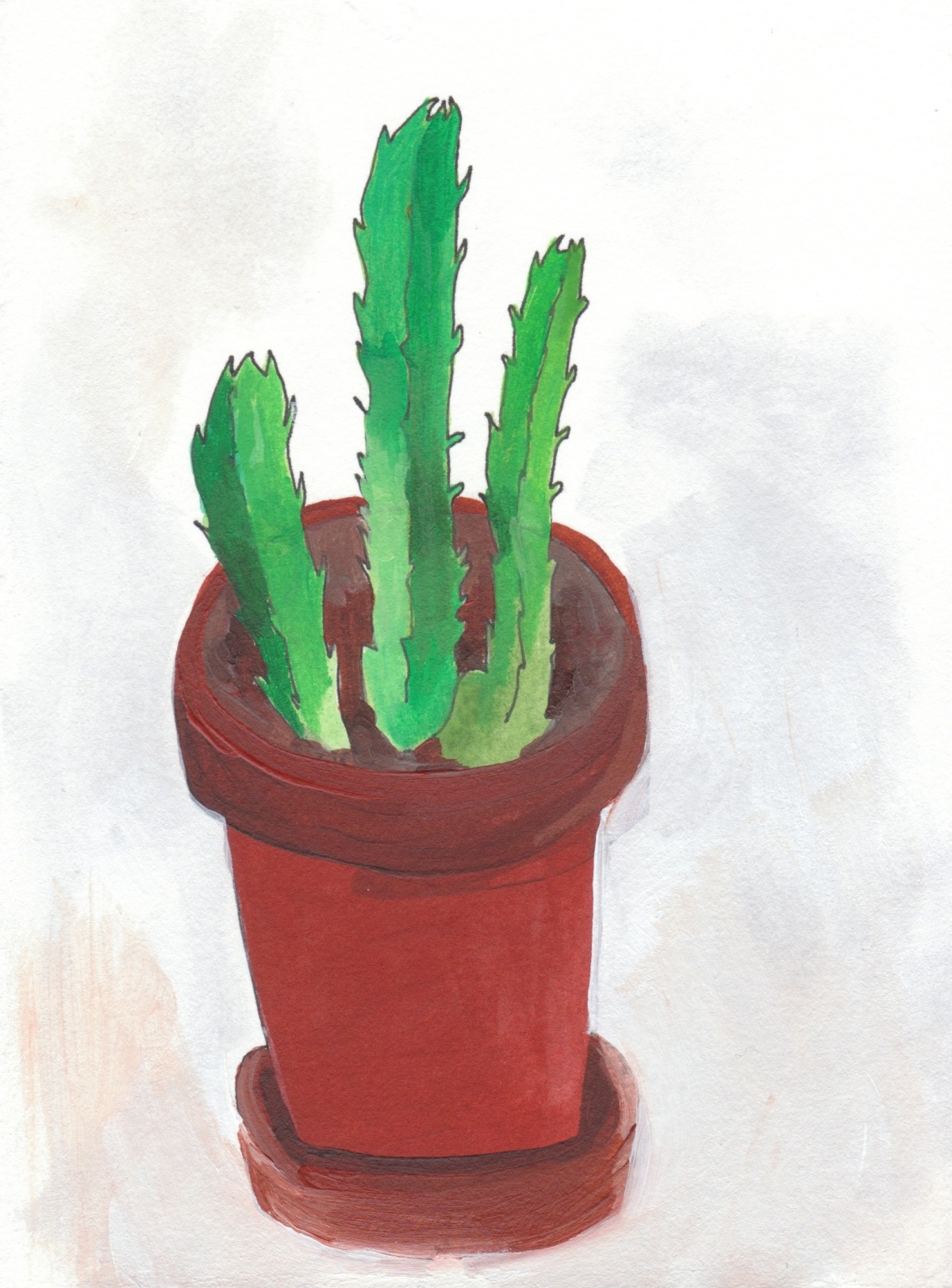Cactus. 2012. Acrylic on Paper. 9" x 6"