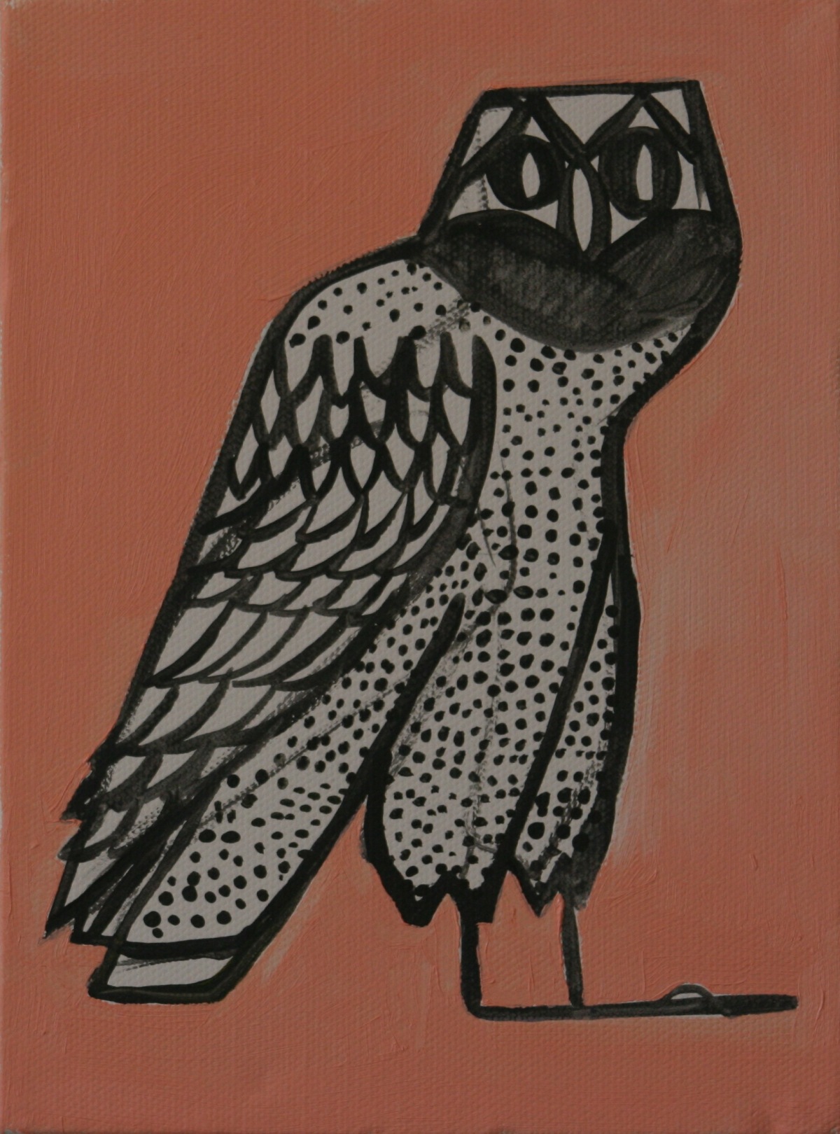 Owl. 2008. Acrylic on Canvas. 8" x 6"