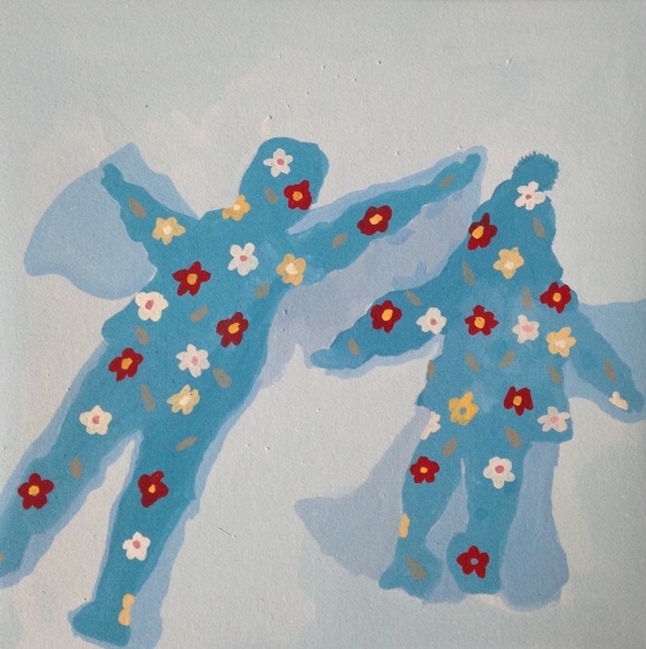 Snow Angels. 2014. gouache on paper. 6" x 6"