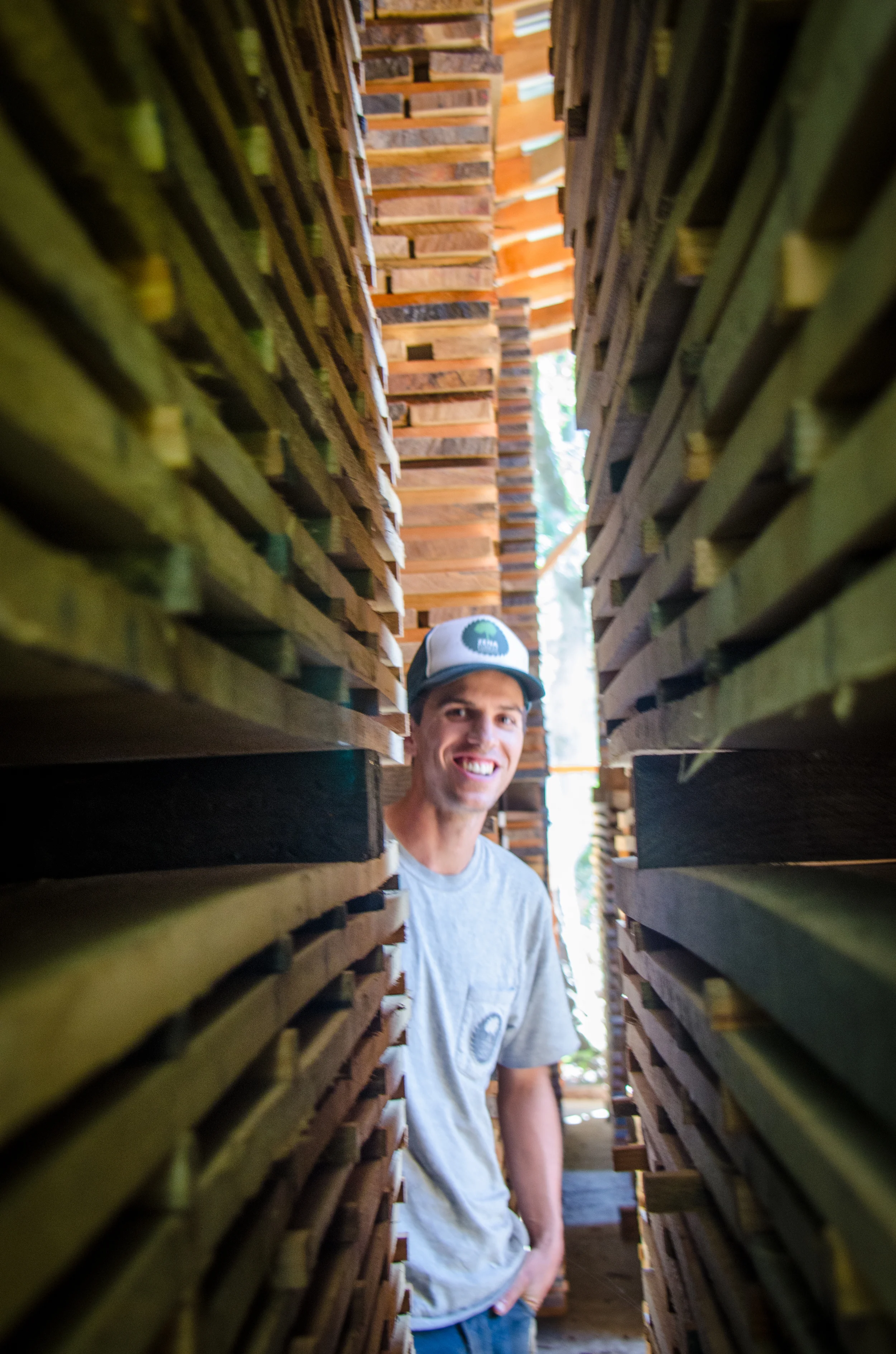 ben deumling and stacks of hardwood lumber