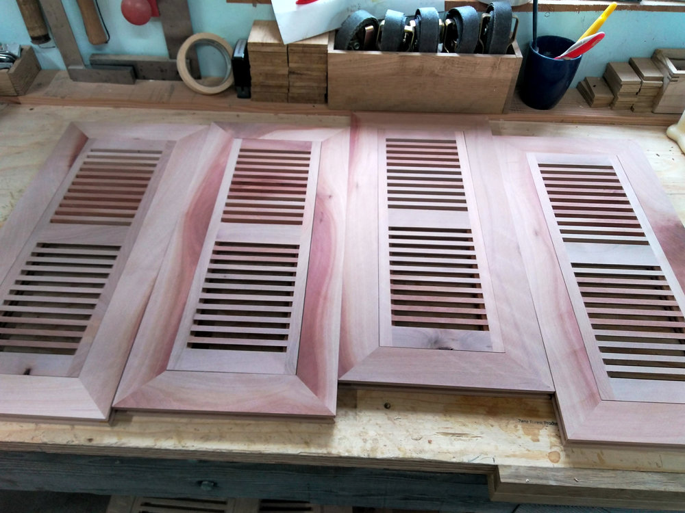  We sell these vents both along with our flooring and on their own, so we get orders for all kinds of wood species. These pretty custom madrone vents were especially fun to make. 